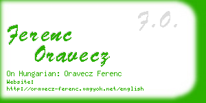 ferenc oravecz business card